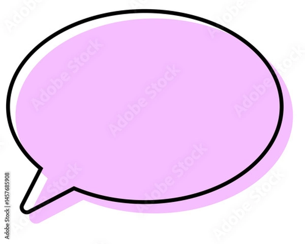 Fototapeta シンプルな線がずれた吹き出し　丸形