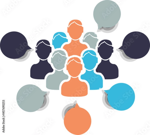 Obraz Infographic design illustration vector sketch related to the importance of communication in groups