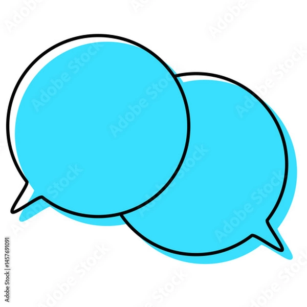 Fototapeta シンプルな線がずれた吹き出し　重なる会話