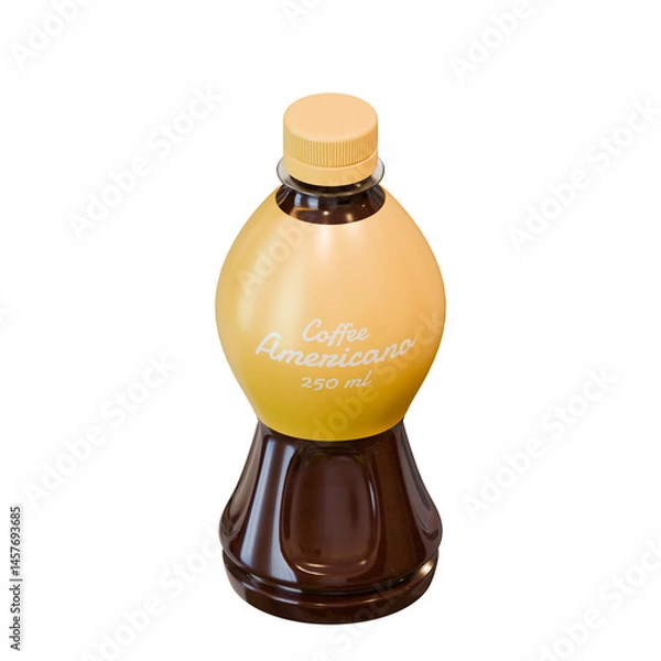 Fototapeta Americano Coffee In A Bottle Top View 3D Design Element