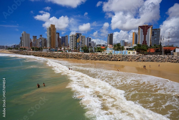 Obraz Skyline de Fortaleza visto do cais na Praia de Iracema, Ceará, Brasil 