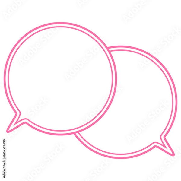 Fototapeta シンプルなカラー線の吹き出し　重なる会話