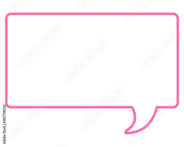 Obraz シンプルなカラー線の吹き出し　四角形