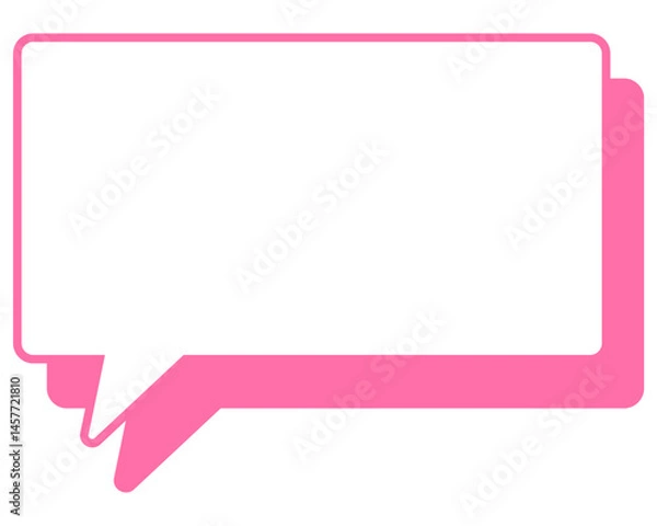 Fototapeta シンプルなカラー線の吹き出し　四角形