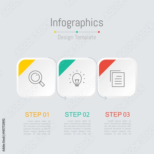 Fototapeta Infographic 3 options design elements for your business data. Vector Illustration.