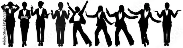 Obraz Dynamic Business Woman in Various Poses