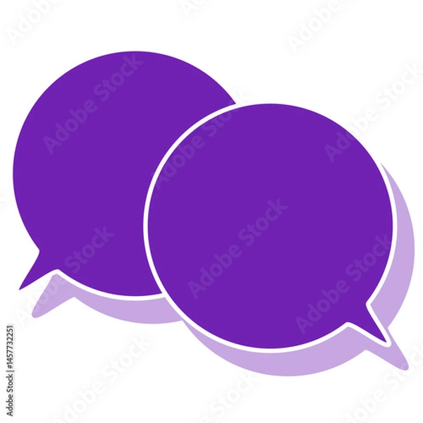 Fototapeta シンプルなカラーの吹き出し　重なる会話