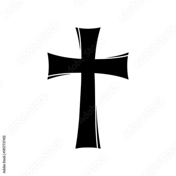 Obraz Black Cross Icon - Minimalist Vector Graphic