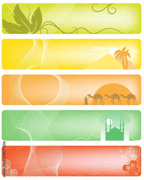 Obraz Set of Five orient banners