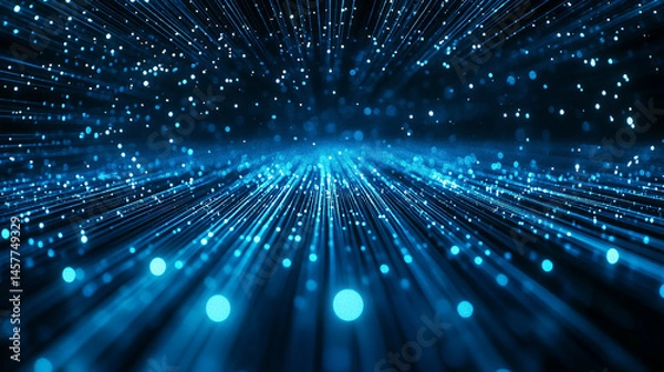 Obraz blue technology glowing lines background 3d