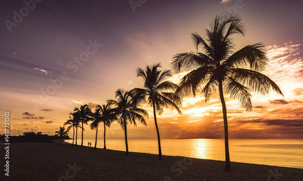 Fototapeta sunset on the beach