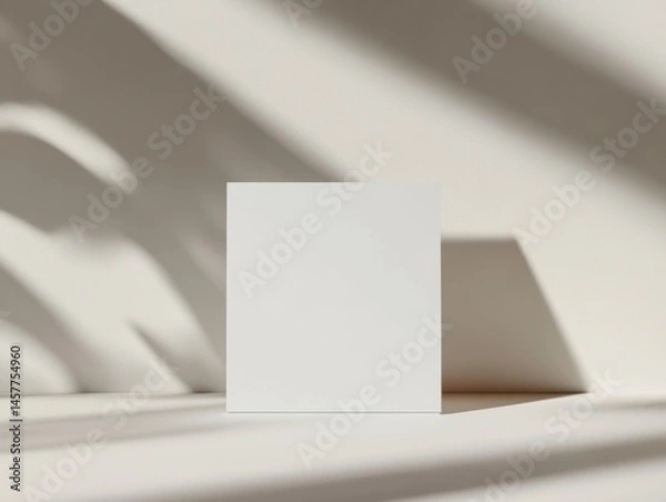 Fototapeta Minimalist Empty Square on a Smooth Surface with Soft Shadows