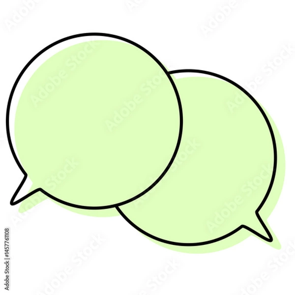 Fototapeta シンプルな線がずれた吹き出し　重なる会話