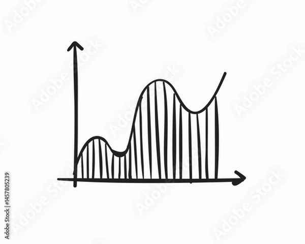 Fototapeta Math Formulas and Figures Hand Drawn Vector, graph