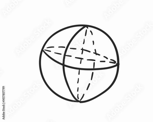 Fototapeta Math Formulas and Figures Hand Drawn Vector, geometry