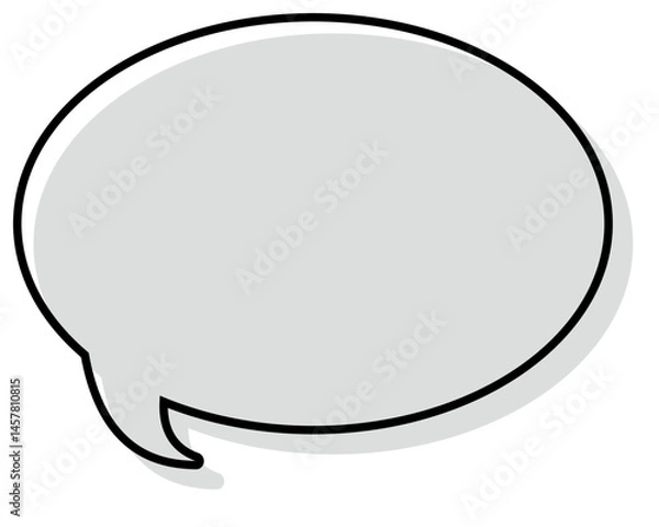 Obraz シンプルな線がずれた吹き出し　丸形