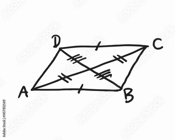 Fototapeta Math Formulas and Figures Hand Drawn Vector, geometry
