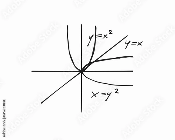 Fototapeta Math Formulas and Figures Hand Drawn Vector, graph