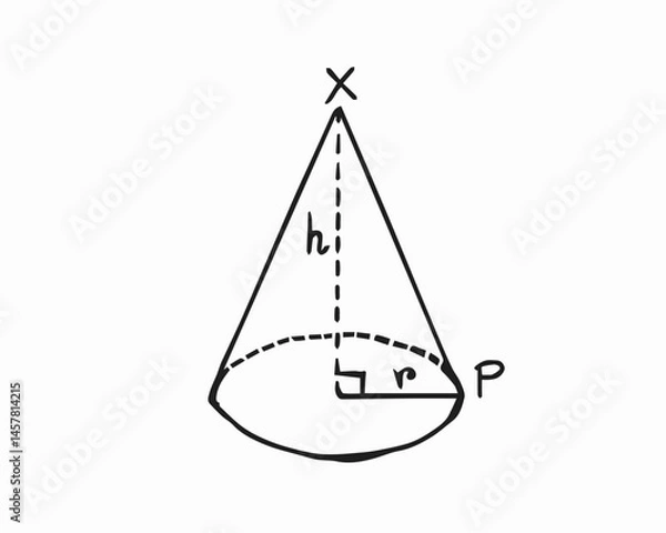 Fototapeta Math Formulas and Figures Hand Drawn Vector, geometry