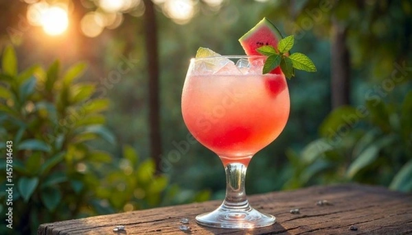 Obraz Vibrant Watermelon Margarita at Golden Hour