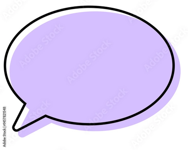 Fototapeta シンプルな線がずれた吹き出し　丸形