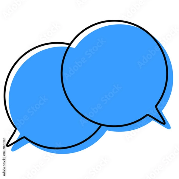 Fototapeta シンプルな線がずれた吹き出し　重なる会話