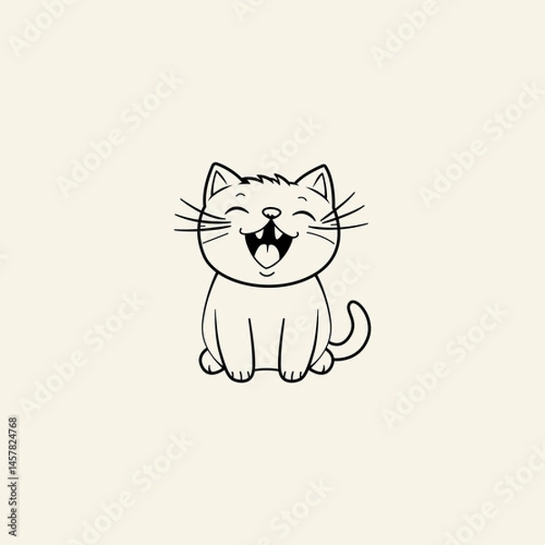 Obraz Cat Character Vector Illustration