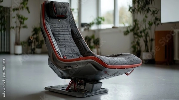 Obraz Modern Ergonomic Racing Style Chair for Home and Office Use