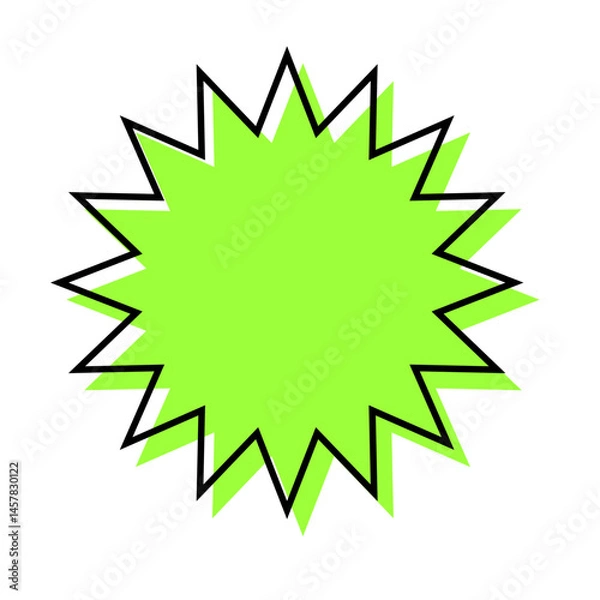 Fototapeta シンプルな線がずれた吹き出し　ギザギザした形