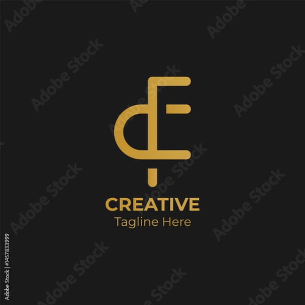 Fototapeta Letters CF monogram logo. Abstract letter CF logo.