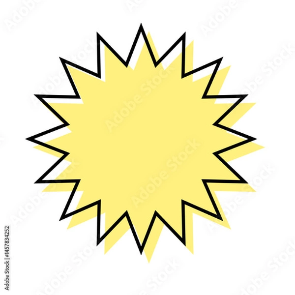 Fototapeta シンプルな線がずれた吹き出し　ギザギザした形