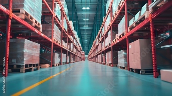 Fototapeta warehouse with containers