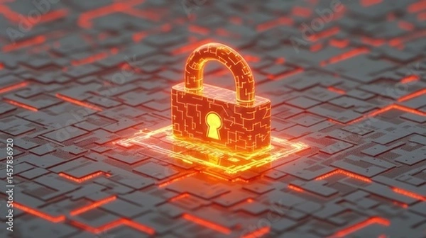 Fototapeta Cybersecurity: Digital Fortress, Data Protection,  Network Security,  Privacy Shield,  System Safeguard