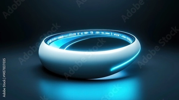 Fototapeta Futuristic circular glowing device