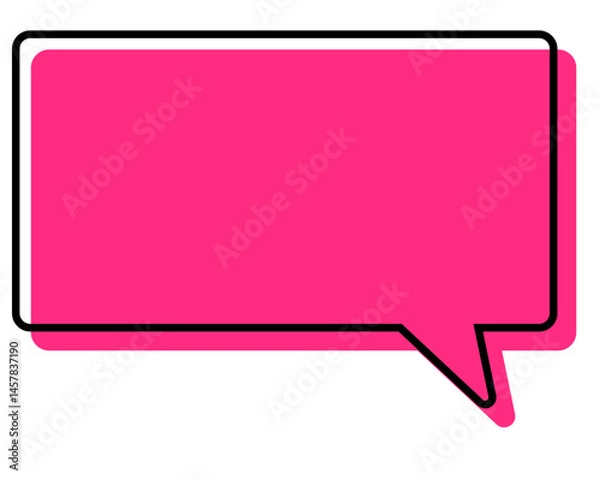 Fototapeta シンプルな線がずれた吹き出し　四角形