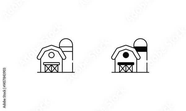 Obraz Farmhouse  icons set vector stock illustration