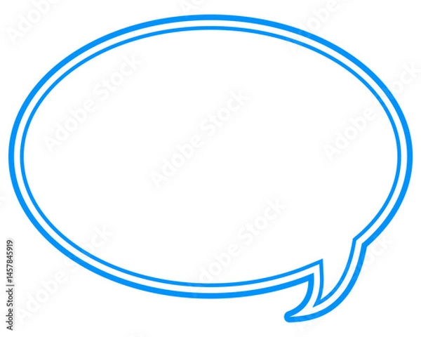 Fototapeta シンプルなカラー線の吹き出し　丸形