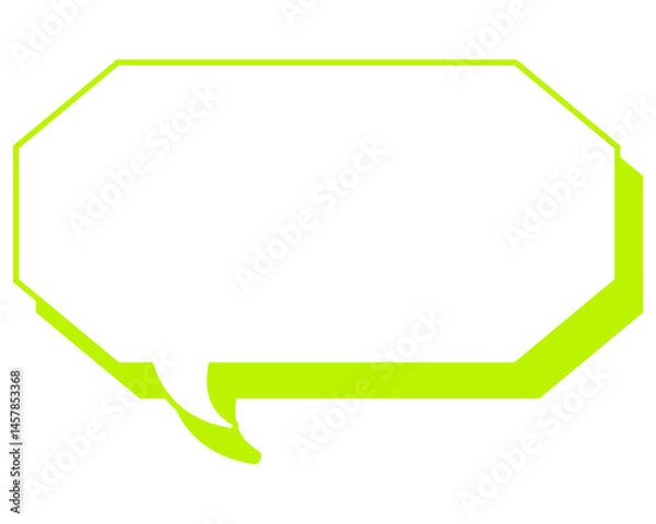 Fototapeta シンプルなカラー線の吹き出し　細長い八角形