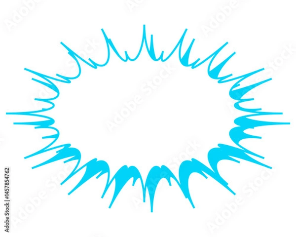 Obraz シンプルなカラー線の吹き出し　細長いギザギザした形