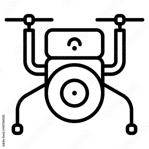 Fototapeta AI Camera Drone icon with outline style and pixel perfect base. Suitable for website design, logo, app and UI. Based on the size of the icon in general, so it can be reduced.
