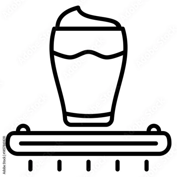 Fototapeta Floating Drink icon with outline style and pixel perfect base. Suitable for website design, logo, app and UI. Based on the size of the icon in general, so it can be reduced.