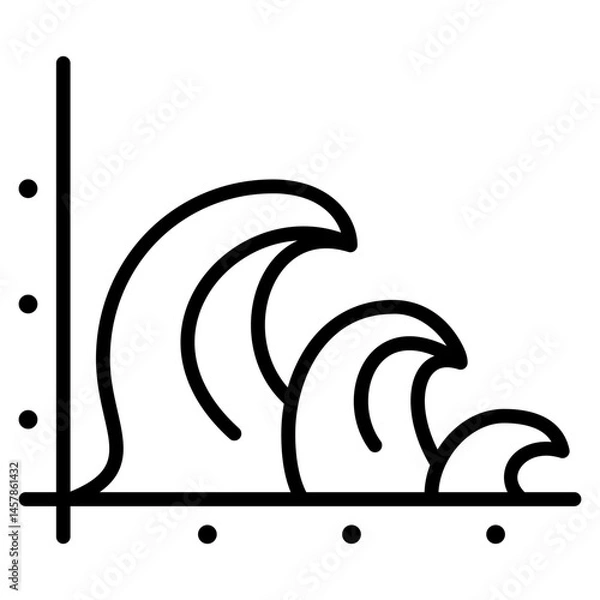 Obraz Data Wave icon with outline style and pixel perfect base. Suitable for website design, logo, app and UI. Based on the size of the icon in general, so it can be reduced.