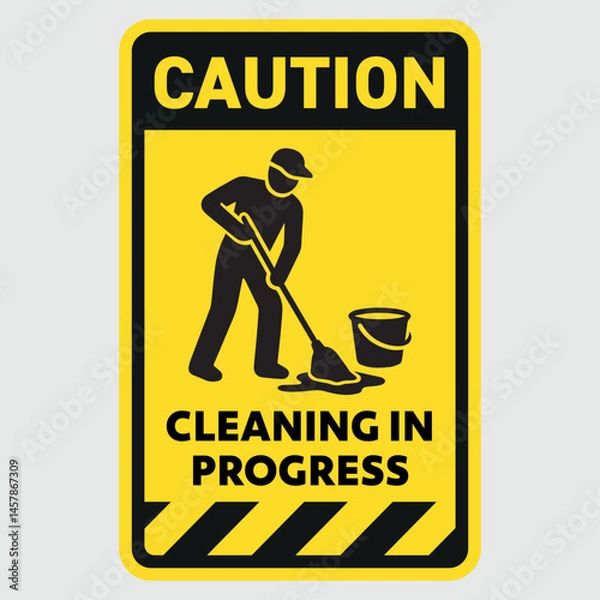 Obraz caution cleaning in progress