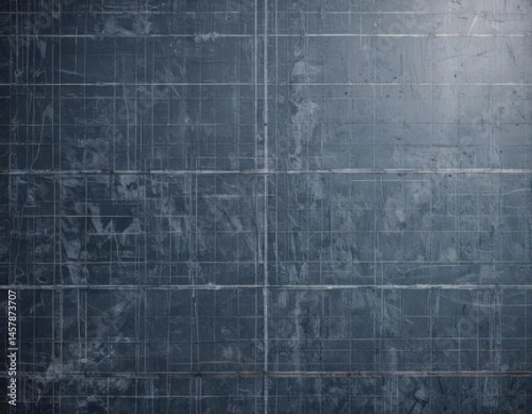 Fototapeta Technical grid blueprint overlay  Grunge texture effect , grid, steampunk, grunge