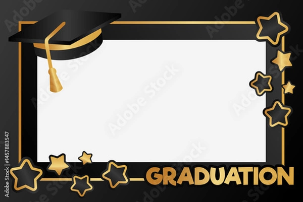 Fototapeta Graduation photo frame background for class of 2025 template design