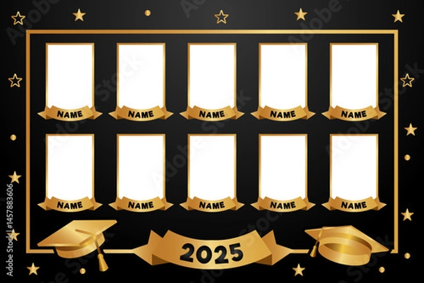 Fototapeta yearbook graduation 2025 elegant design template