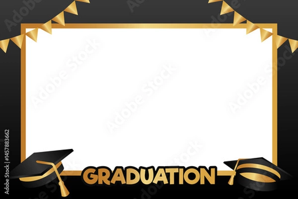 Fototapeta Graduation photo frame background for class of 2025 template design