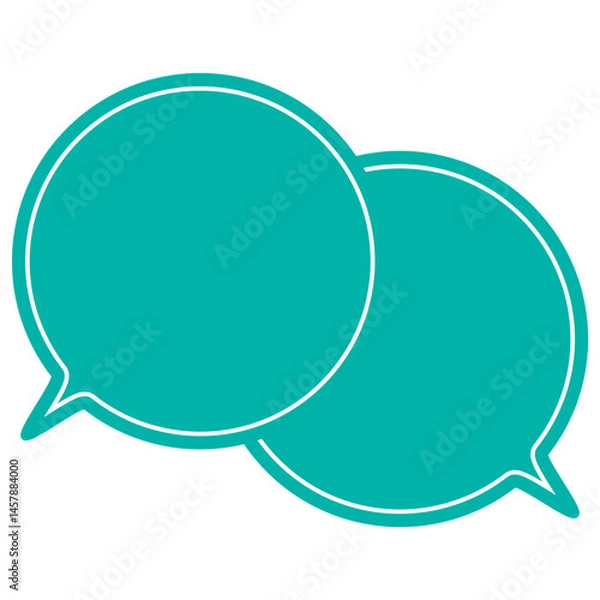 Fototapeta シンプルなカラーの吹き出し　重なる会話