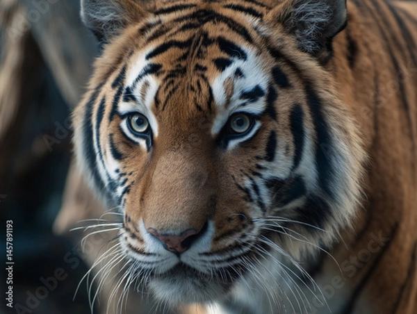 Fototapeta Close-up of Focused Tiger Face / 집중하는 호랑이 얼굴 클로즈업