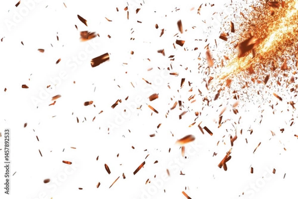 Obraz Capture Explosion, Particles Flying in Dark, Action Concept Theme